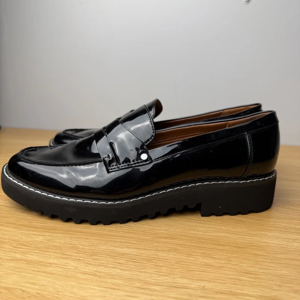 Franco Sarto Womens Cassandra Loafers 7.5 Dark Acedemia School Girl Grunge Goth